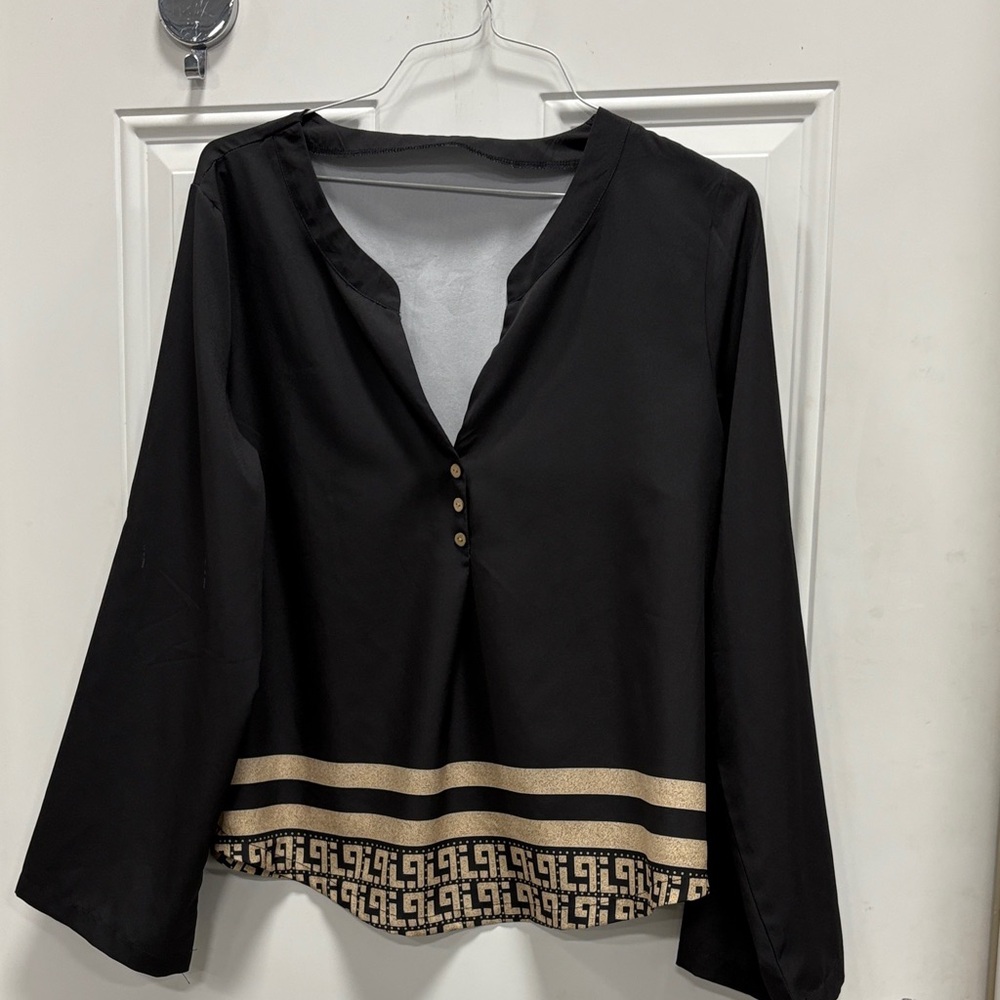 Elegant Black and Gold Women's Top